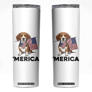 Patriotic Beagle Lover 4th Of July Dog Skinny Tumbler Merica Pride