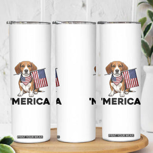 Patriotic Beagle Lover 4th Of July Dog Skinny Tumbler Merica Pride