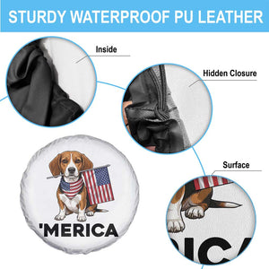 Patriotic Beagle Lover 4th Of July Dog Spare Tire Cover Merica Pride
