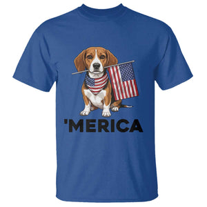 Patriotic Beagle Lover 4th Of July Dog T Shirt Merica Pride TS12 Royal Blue Print Your Wear