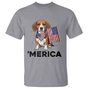Patriotic Beagle Lover 4th Of July Dog T Shirt Merica Pride TS12 Sport Gray Print Your Wear