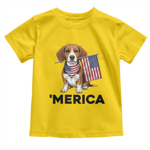 Patriotic Beagle Lover 4th Of July Dog Toddler T Shirt Merica Pride