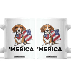 Patriotic Beagle Lover 4th Of July Dog Coffee Mug Merica Pride