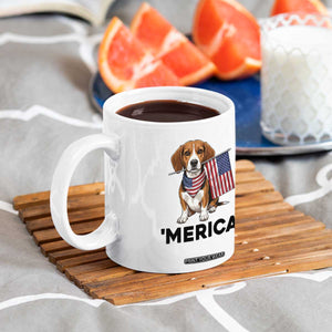 Patriotic Beagle Lover 4th Of July Dog Coffee Mug Merica Pride