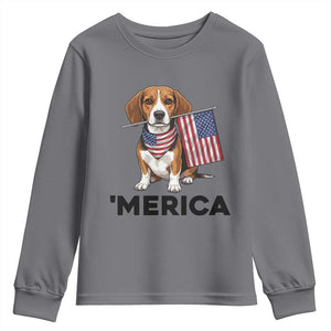 Patriotic Beagle Lover 4th Of July Dog Youth Sweatshirt Merica Pride