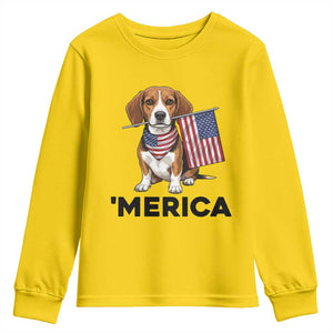 Patriotic Beagle Lover 4th Of July Dog Youth Sweatshirt Merica Pride