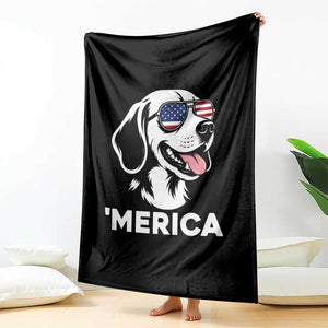 Funny Merica Beagle Lover 4th Of July Throw Blanket Patriotic Dog Gift