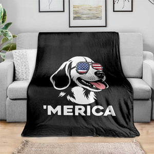 Funny Merica Beagle Lover 4th Of July Throw Blanket Patriotic Dog Gift