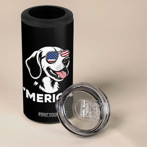 Funny Merica Beagle Lover 4th Of July 4 in 1 Can Cooler Tumbler Patriotic Dog Gift