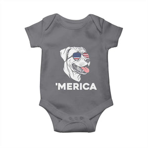 Patriotic Boxer Lover 4th Of July Dog Baby Onesie American Flag Merica Pride