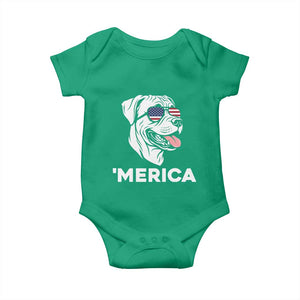 Patriotic Boxer Lover 4th Of July Dog Baby Onesie American Flag Merica Pride