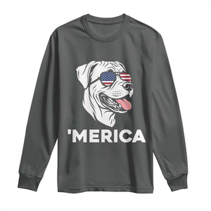 Patriotic Boxer Lover 4th Of July Dog Long Sleeve Shirt American Flag Merica Pride