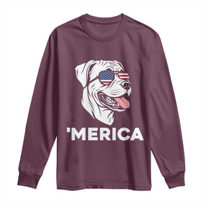 Patriotic Boxer Lover 4th Of July Dog Long Sleeve Shirt American Flag Merica Pride