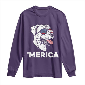 Patriotic Boxer Lover 4th Of July Dog Long Sleeve Shirt American Flag Merica Pride