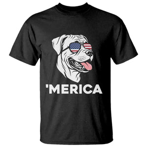 Patriotic Boxer Lover 4th Of July Dog T Shirt American Flag Merica Pride