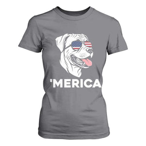 Patriotic Boxer Lover 4th Of July Dog T Shirt For Women American Flag Merica Pride