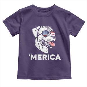 Patriotic Boxer Lover 4th Of July Dog Toddler T Shirt American Flag Merica Pride