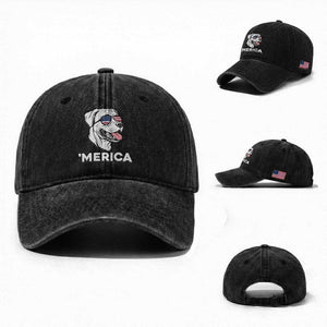 Patriotic Boxer Lover 4th Of July Dog Washed Cotton Baseball Cap American Flag Merica Pride