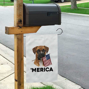 Merica Patriotic Boxer Mom Dad Gift Garden Flag Merica 4th Of July