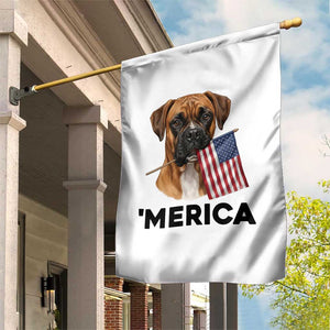 Merica Patriotic Boxer Mom Dad Gift Garden Flag Merica 4th Of July