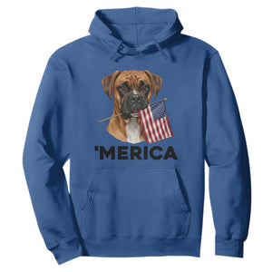 Merica Patriotic Boxer Mom Dad Gift Hoodie Merica 4th Of July