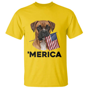 Merica Patriotic Boxer Mom Dad Gift T Shirt Merica 4th Of July