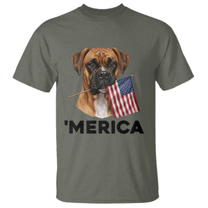 Merica Patriotic Boxer Mom Dad Gift T Shirt Merica 4th Of July