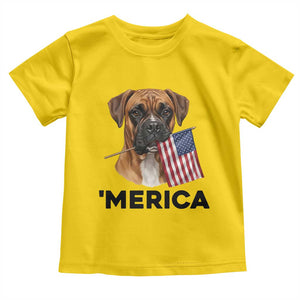 Merica Patriotic Boxer Mom Dad Gift Toddler T Shirt Merica 4th Of July