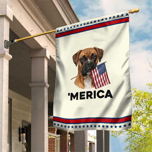 Merica Boxer Mom Dad Gift Patriotic Garden Flag Merica 4th Of July