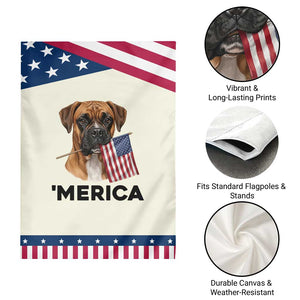 Merica Boxer Mom Dad Gift Patriotic Garden Flag Merica 4th Of July
