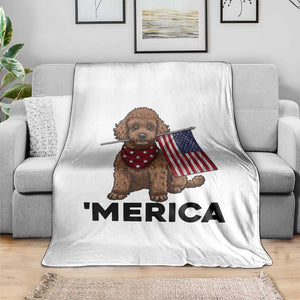 Patriotic Poodle Mom Dad Gift Throw Blanket Merica 4th Of July TS12 Print Your Wear
