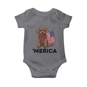 Patriotic Poodle Mom Dad Gift Baby Onesie Merica 4th Of July