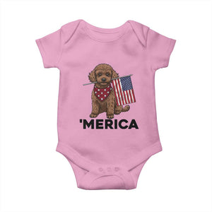 Patriotic Poodle Mom Dad Gift Baby Onesie Merica 4th Of July