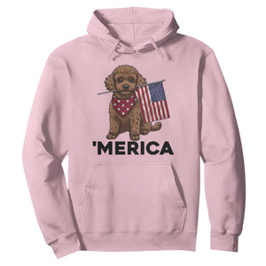 Patriotic Poodle Mom Dad Gift Hoodie Merica 4th Of July