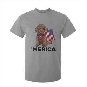 Patriotic Poodle Mom Dad Gift T Shirt For Kid Merica 4th Of July