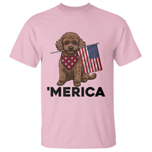 Patriotic Poodle Mom Dad Gift T Shirt Merica 4th Of July