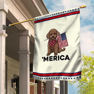 Poodle Mom Dad Gift Patriotic Garden Flag Merica 4th Of July