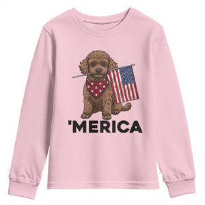 Patriotic Poodle Mom Dad Gift Youth Sweatshirt Merica 4th Of July