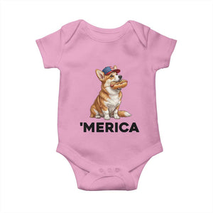 Funny Merica Corgi Lover 4th Of July Baby Onesie Patriotic Dog Gift