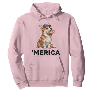 Funny Merica Corgi Lover 4th Of July Hoodie Patriotic Dog Gift