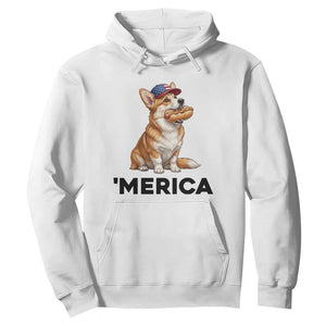 Funny Merica Corgi Lover 4th Of July Hoodie Patriotic Dog Gift