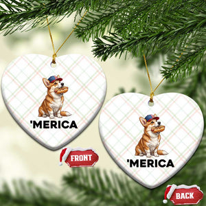 Funny Merica Corgi Lover 4th Of July Ceramic Ornament Patriotic Dog Gift TS12 Print Your Wear
