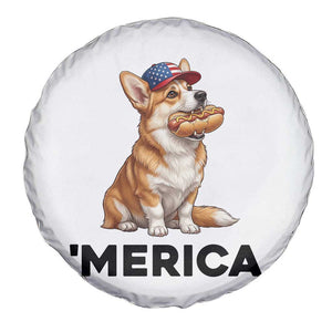 Funny Merica Corgi Lover 4th Of July Spare Tire Cover Patriotic Dog Gift