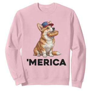 Funny Merica Corgi Lover 4th Of July Sweatshirt Patriotic Dog Gift