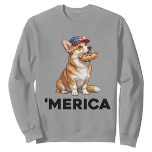 Funny Merica Corgi Lover 4th Of July Sweatshirt Patriotic Dog Gift