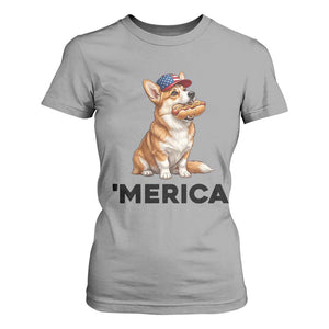 Funny Merica Corgi Lover 4th Of July T Shirt For Women Patriotic Dog Gift