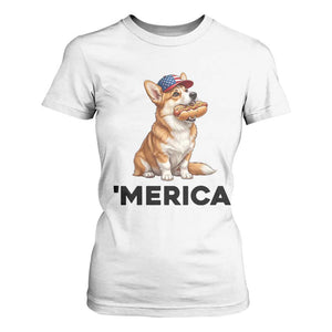 Funny Merica Corgi Lover 4th Of July T Shirt For Women Patriotic Dog Gift