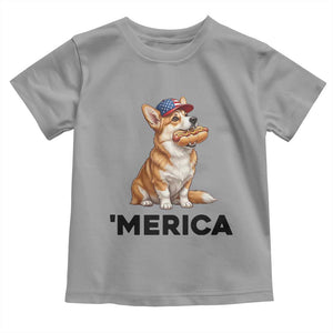 Funny Merica Corgi Lover 4th Of July Toddler T Shirt Patriotic Dog Gift