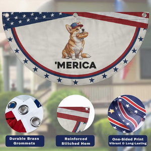 Funny Merica Corgi Lover 4th Of July Patriotic Fan Flag Dog Mom Dad Gift
