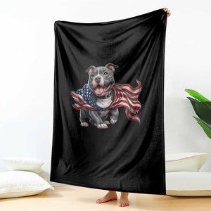 Patriotic Pitbull Dog USA Flag Throw Blanket 4th Of July Pride TS12 Print Your Wear